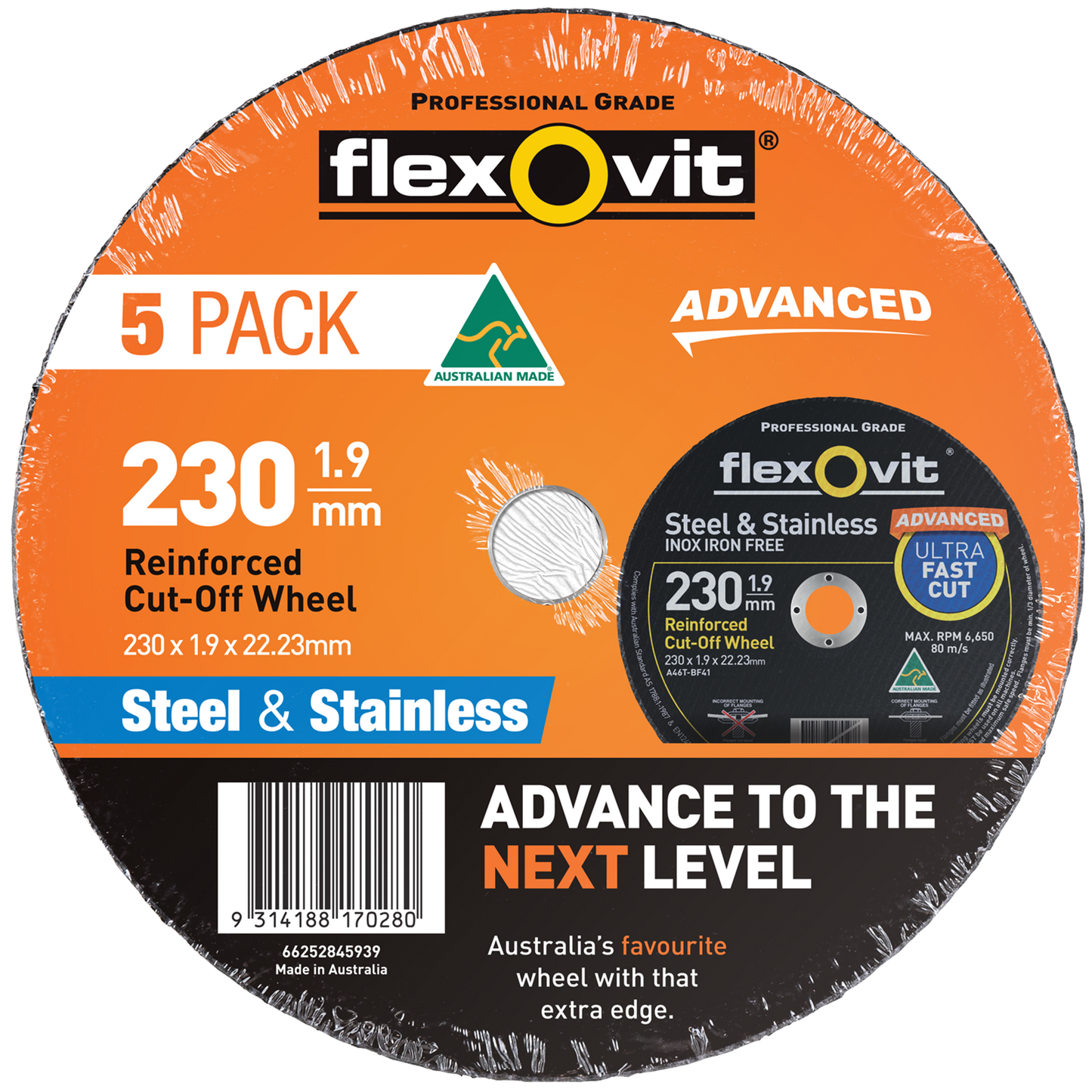 Flexovit Cut Off Wheel - 230mm - 5 Pack