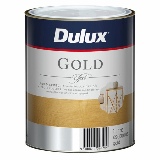 Dulux Design Gold Effect Paint 1L Water Based Shimmering Finish