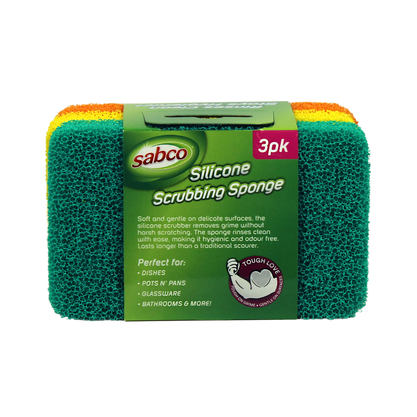 Sabco Silicone Scrubbing Sponge - 3 Pack