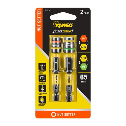 Kango Hypertorque Impact Magnetic Cleanable Nut Setter - 1/4" to 3/8" - 2 Pack