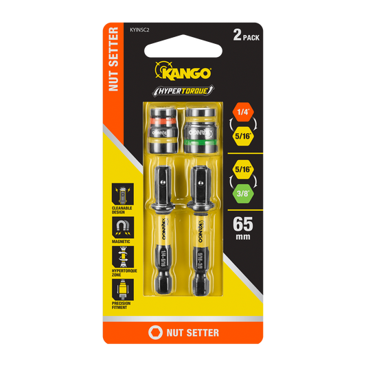 Kango Hypertorque Impact Magnetic Cleanable Nut Setter - 1/4" to 3/8" - 2 Pack