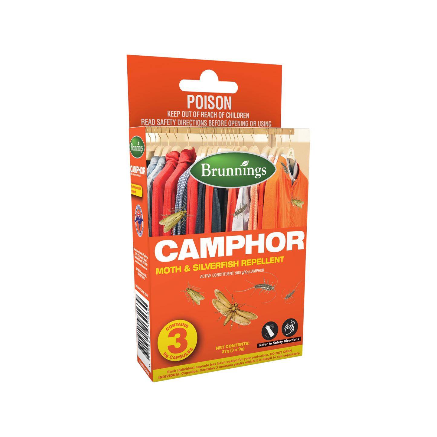 Brunnings Camphor Moth & Silverfish Repellent - 3 Pack
