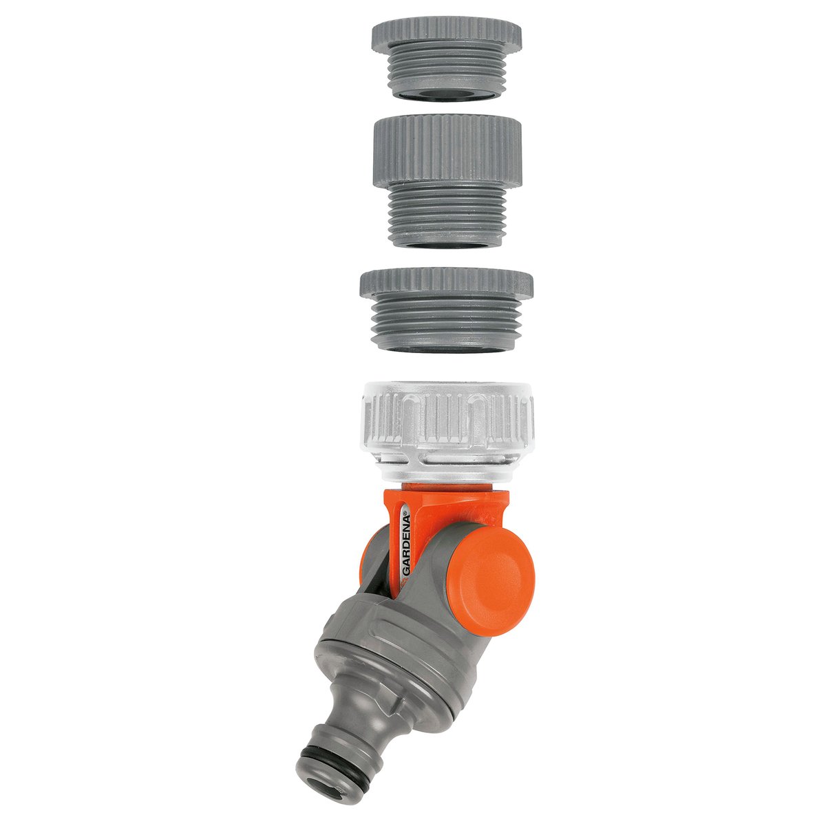 Gardena 13mm Angled Swivel Tap Connector - High Grade Plastic - Durable