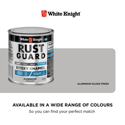 White Knight Rust Guard Aluminium Gloss Epoxy Enamel Paint - 250ml