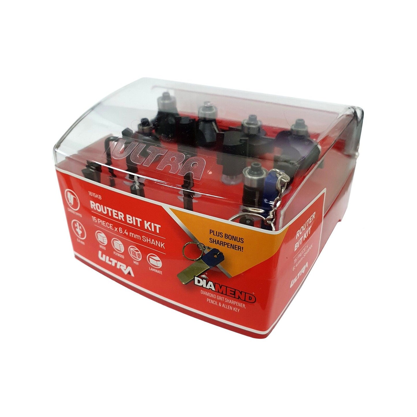 Ultra Router Bit Set - 6.4mm - 15 Piece