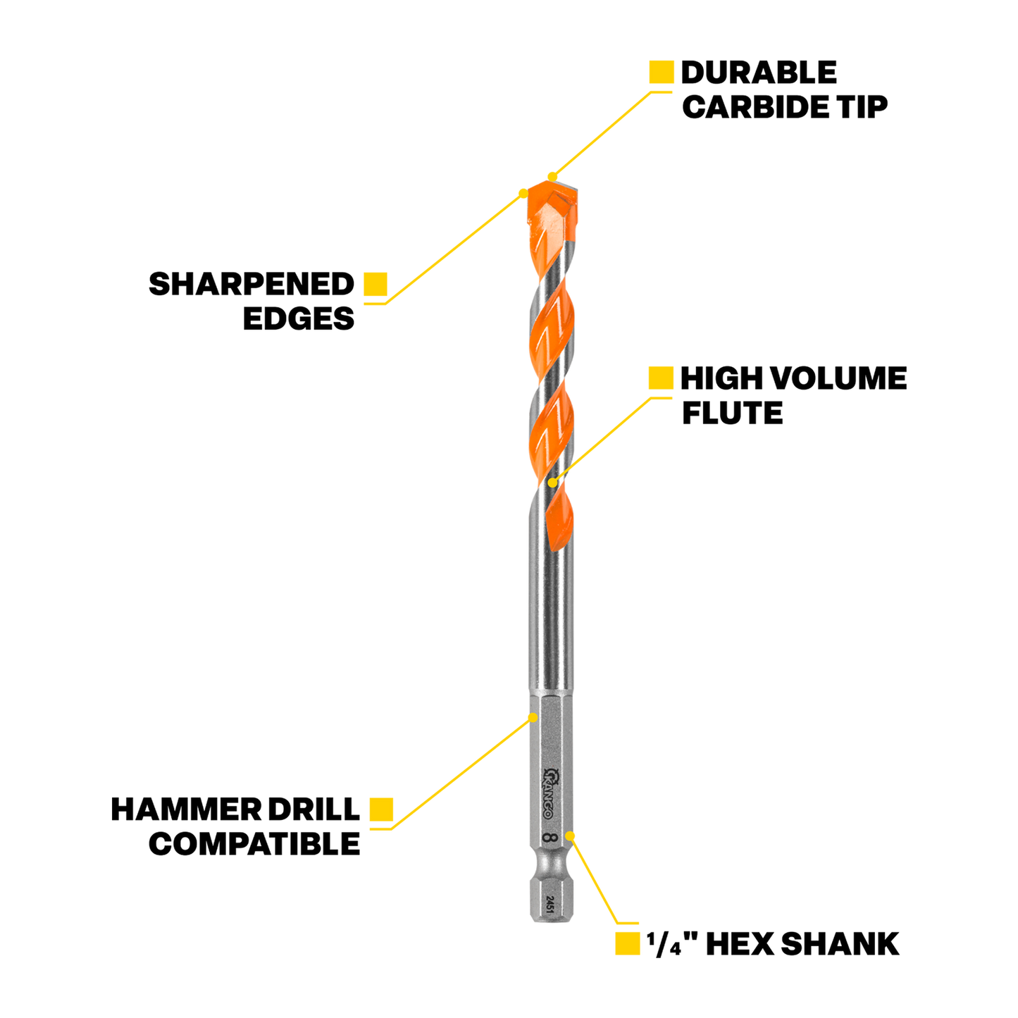 Kango Masonry Drill Bit - 3mm x 90mm - 3 Pack
