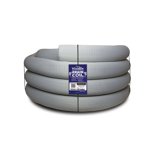 Vinidex Draincoil Sub-Soil Drainage Pipe 100mm x 100m White