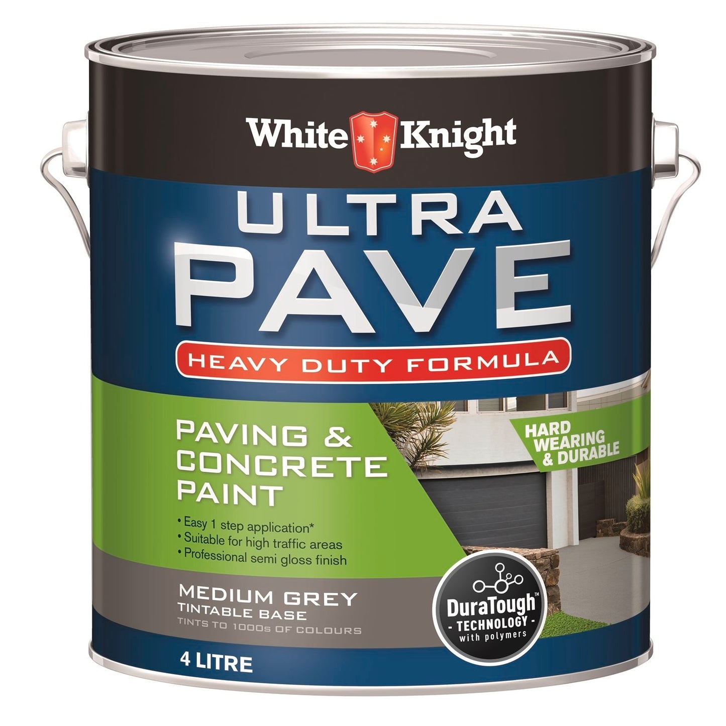 White Knight Ultra Pave Garage Floor Paint - 4L - Medium Grey