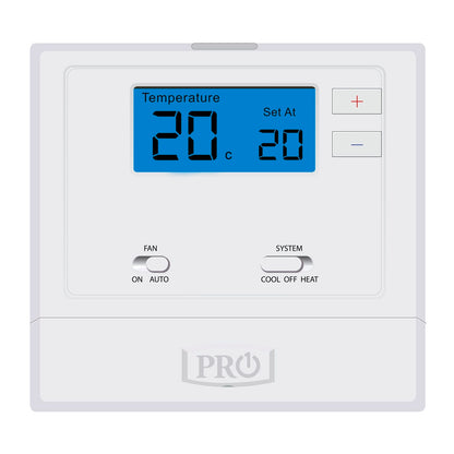 Pro1 Thermostat - T601-2 - Non-Programmable - 120 x 110 x 25mm - White
