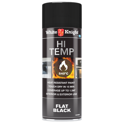 White Knight Hi Temp Spray Paint - 300g - Black