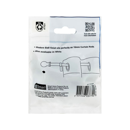 Windoware Black PVC Ball Finial - 20mm - 2 Pack