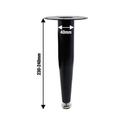 Adoored 230mm Black Tapered Metal Legs