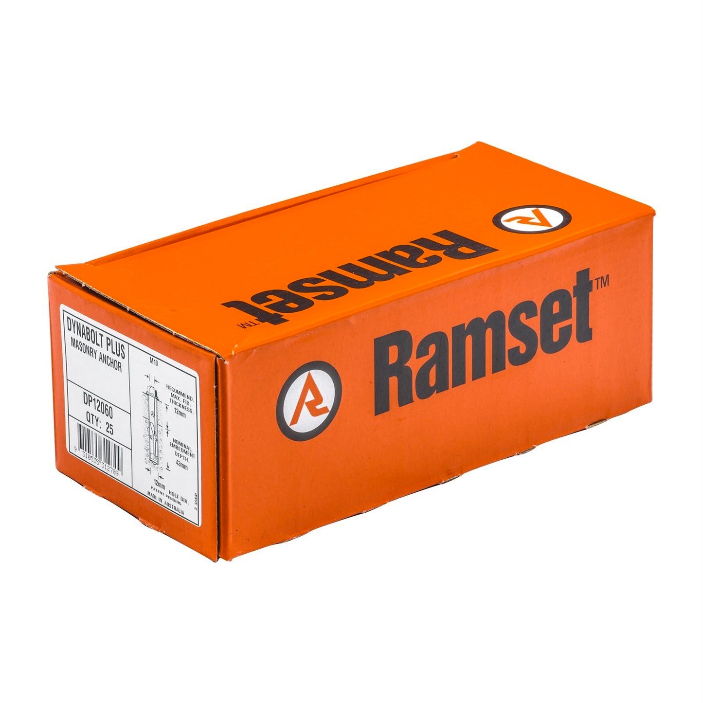 Ramset DynaBolt Plus - 12 x 60mm - 25 Pack