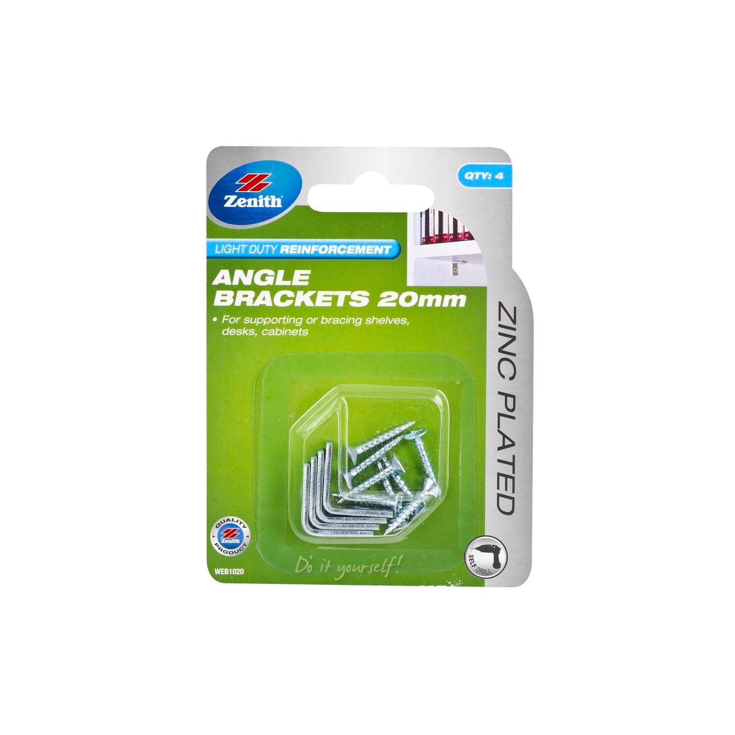 Zenith Angle Brackets - 20mm - 4 Pack