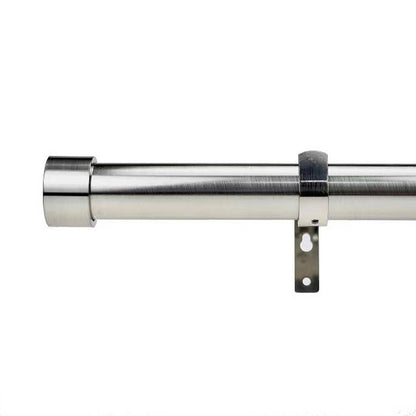 Pillar Brushed Chrome Curtain Rod Finial Cap - 25mm - 2 Pack