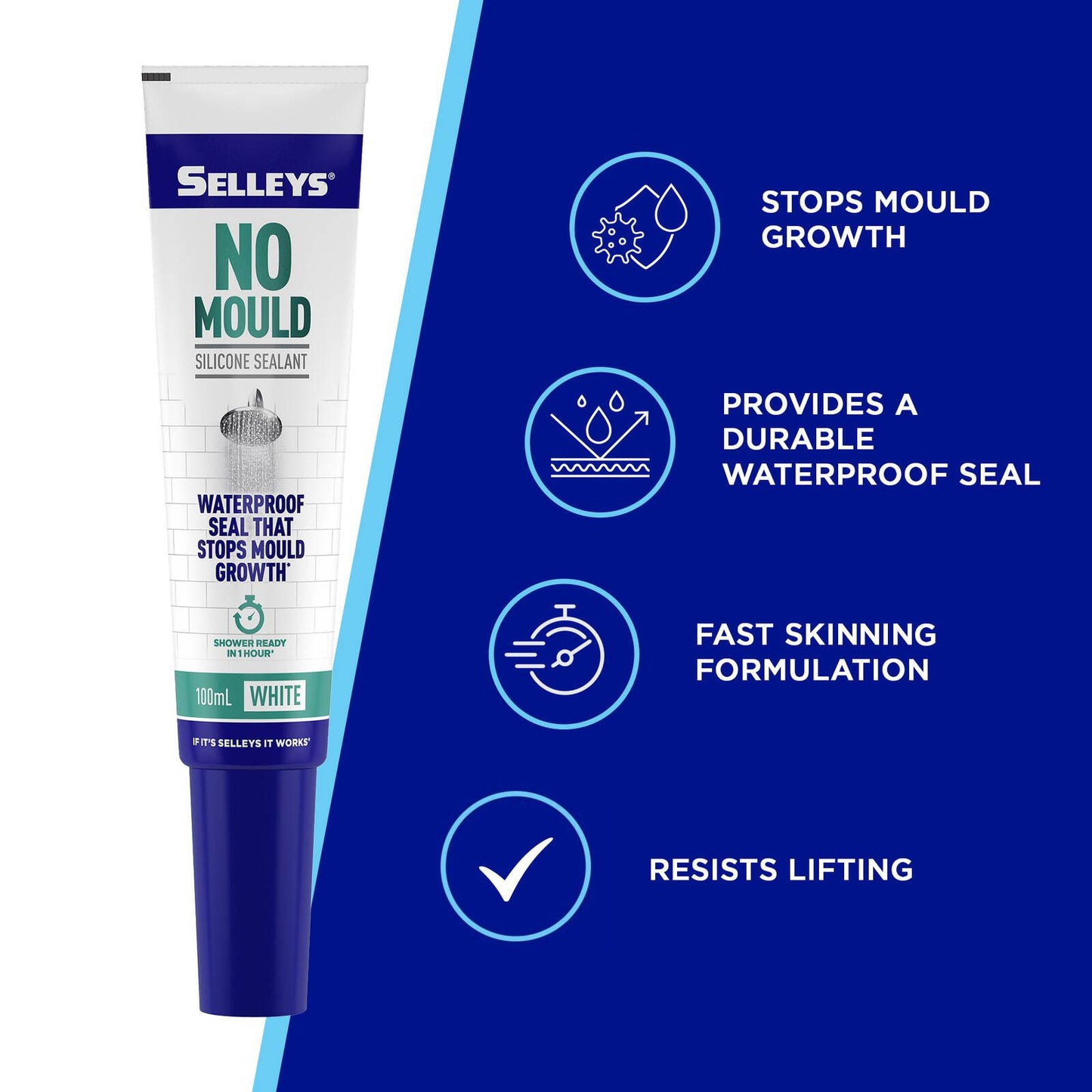 Selleys No Mould Resistant Silicone Sealant - 100ml - White