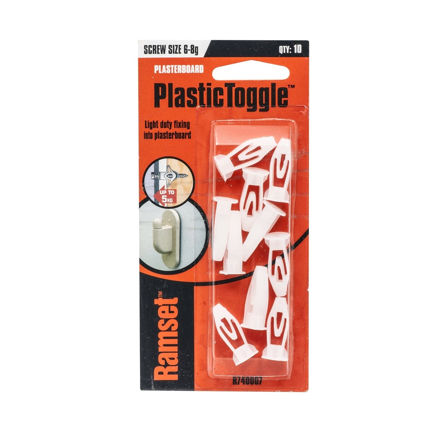 Ramset Plastic Toggles - 12mm - 10 Pack