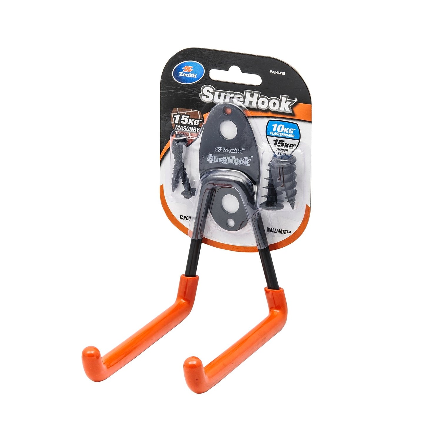 Zenith Garage U Hook - 10kg - Black