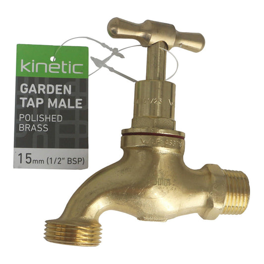 Kinetic 15mm Premium Brass Tap Valve - 2 Pack