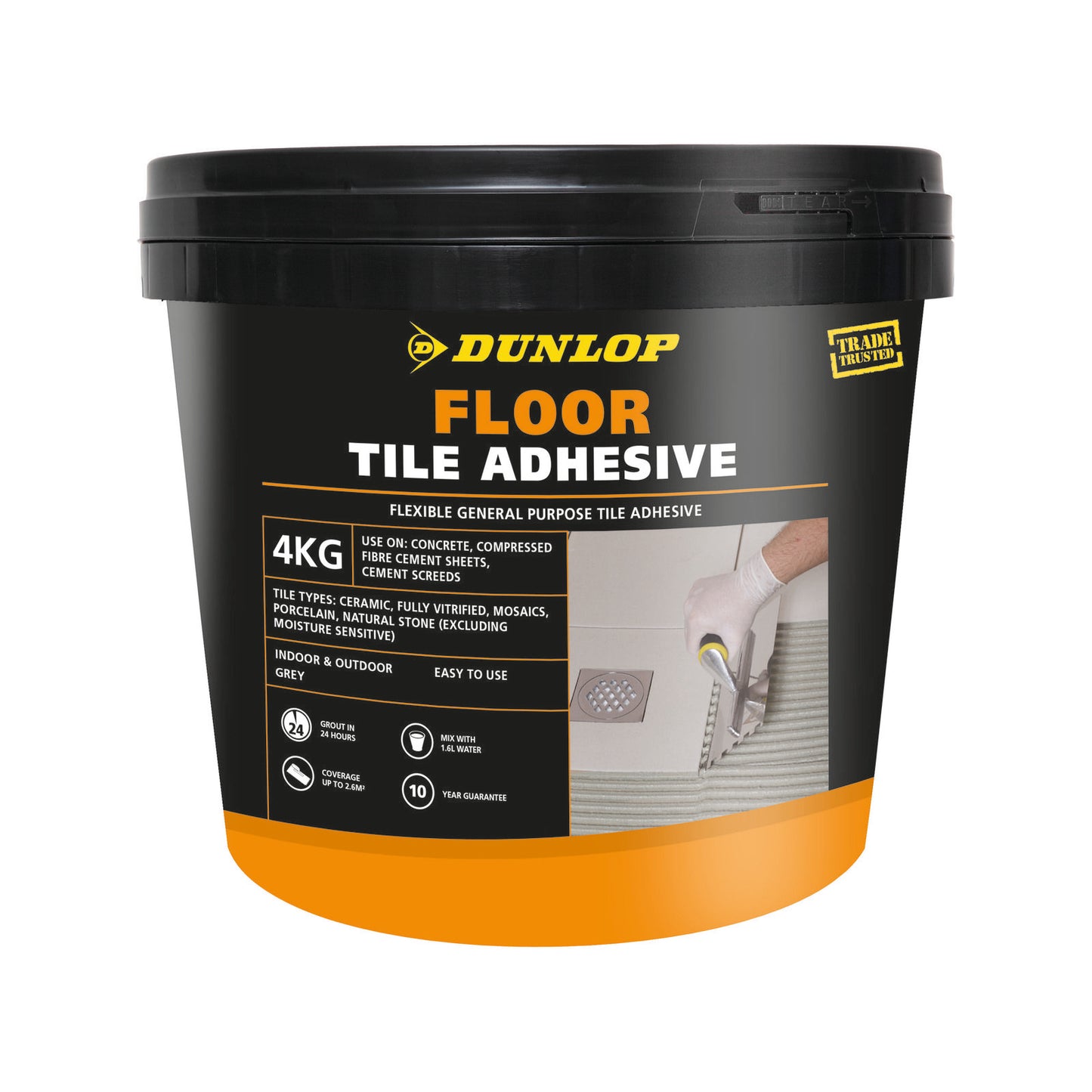 Dunlop Floor Tile Adhesive - 4kg