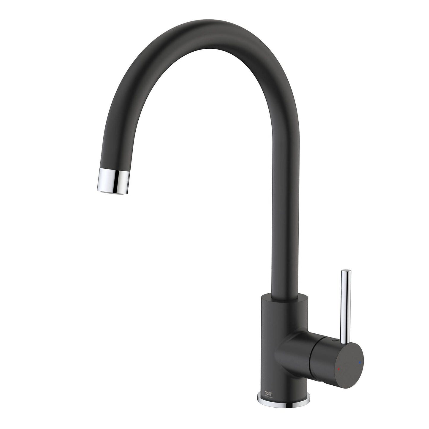 Dorf Matte Black Obsidian Sink Mixer - 110 x 360 x 210mm