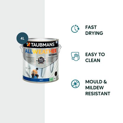 Taubmans All Weather Exterior Paint - 4L - Accent - Matt