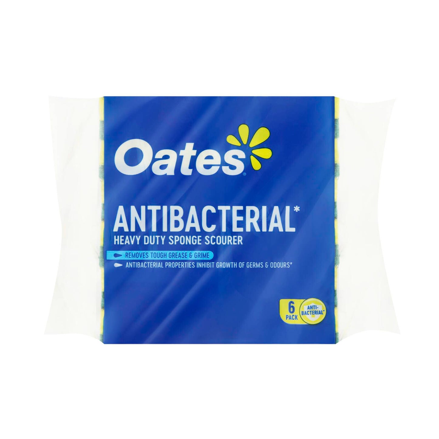 Oates Antibacterial Heavy Duty Sponge Scourers - 6 Pack