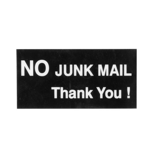 Sandleford No Junk Mail Thank You Adhesive Sign - 100 x 50mm