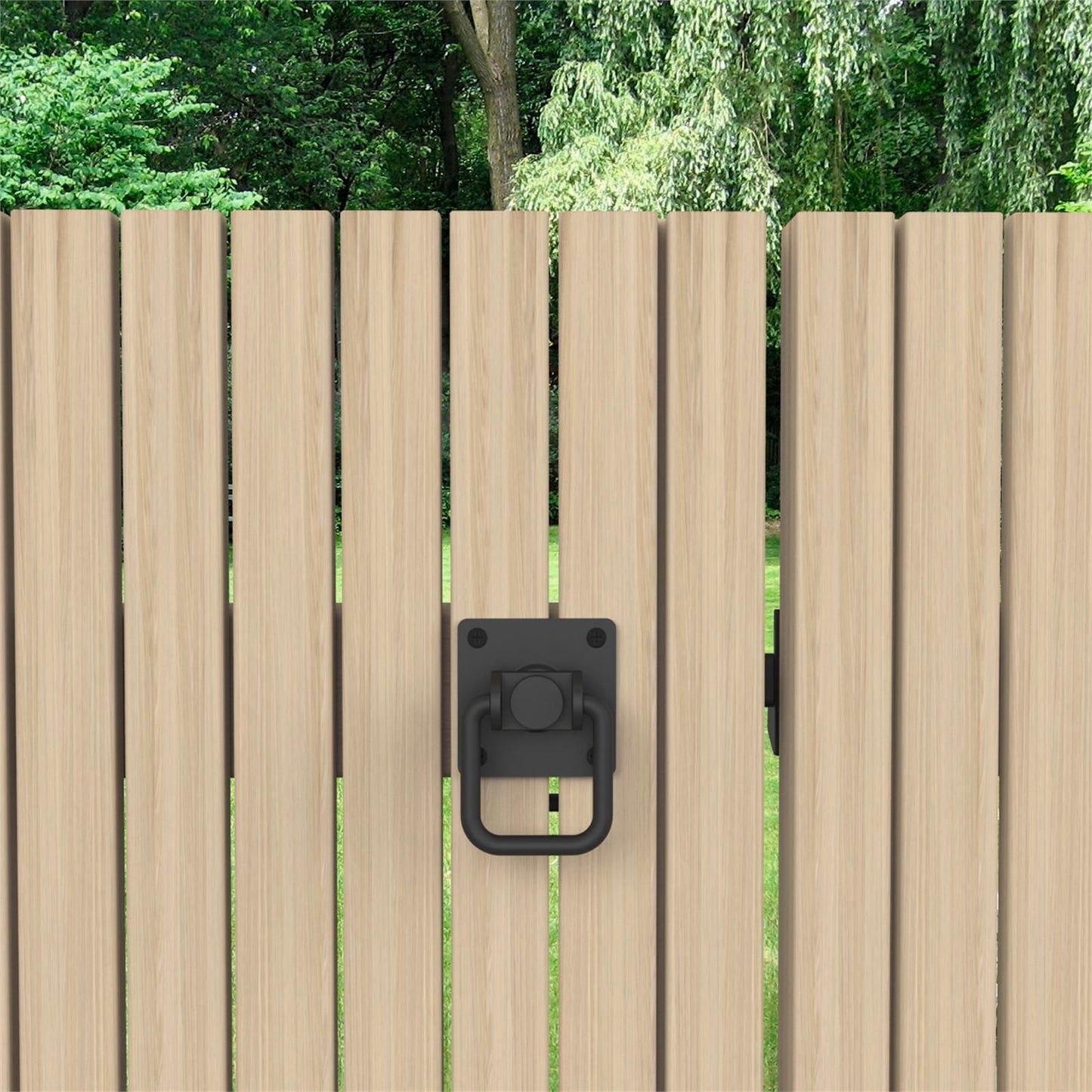 Zenith Matte Black Gate Ring Pull Handle - 108 x 32 x 115mm