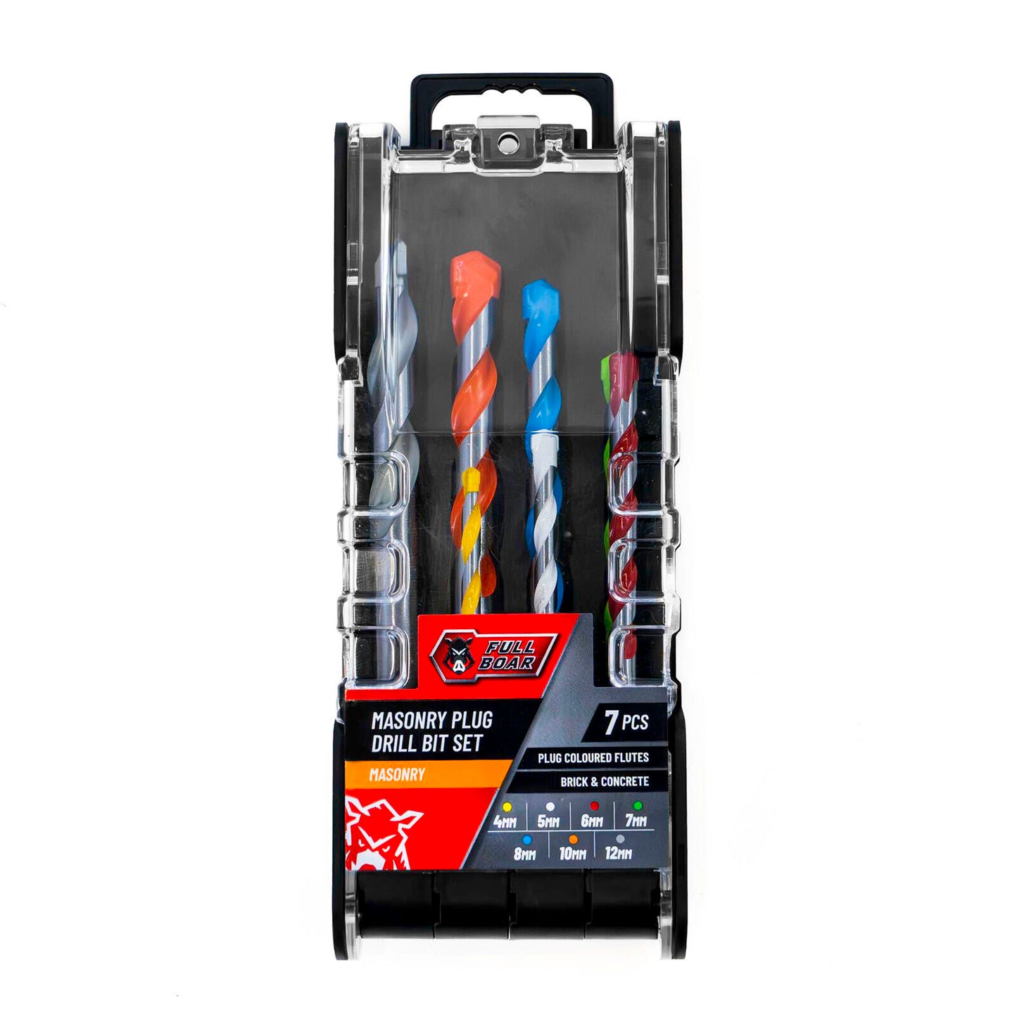 Full Boar Masonry Plug Drill Bit Set - 7 Piece - 4-12mm