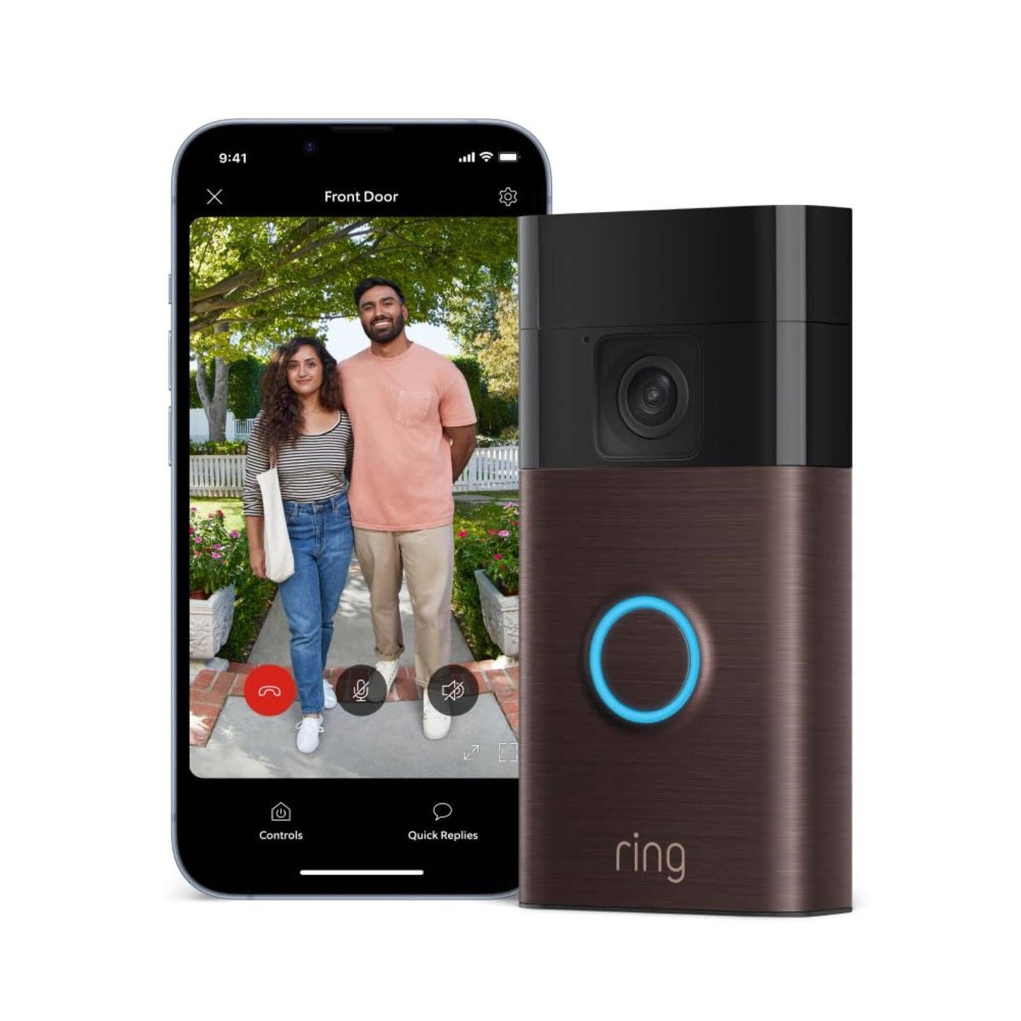 Ring Venetian Bronze Battery Video Doorbell with Chime