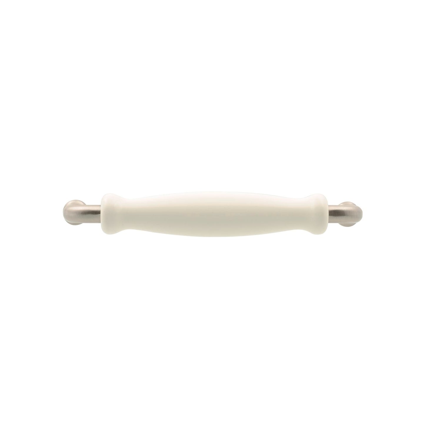 Prestige Handle - 128mm - White Ceramic - Brushed Nickel - 4 Pack