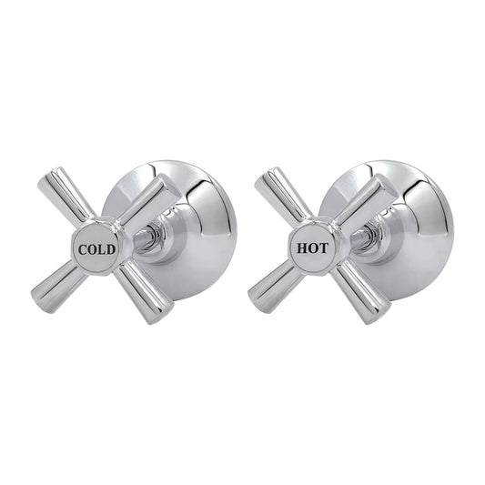 Shaw Mason Chrome 1/2 Turn Easy Clean Wall Top Assembly - Pair - 67 x 117mm