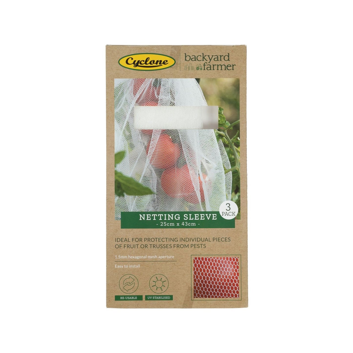 Backyard Farmer Netting Sleeve - 25 x 43cm - 3 Pack