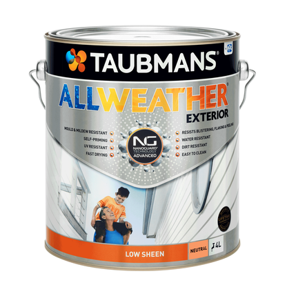 Taubmans All Weather Exterior Paint - 4L - Neutral - Low Sheen
