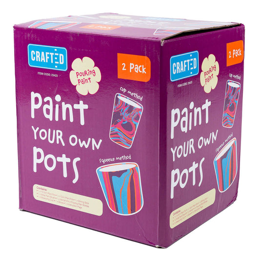Crafted Paint Your Own Pot - 2 Pack - 15cm