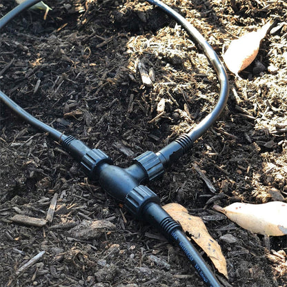 Elluminate Garden Light T-Piece Connector - 55mm Plastic - Weatherproof
