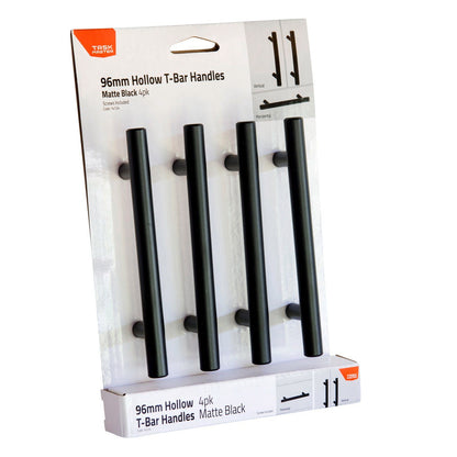 Taskmaster Black Matte Hollow T Handle - 96mm - 4 Pack