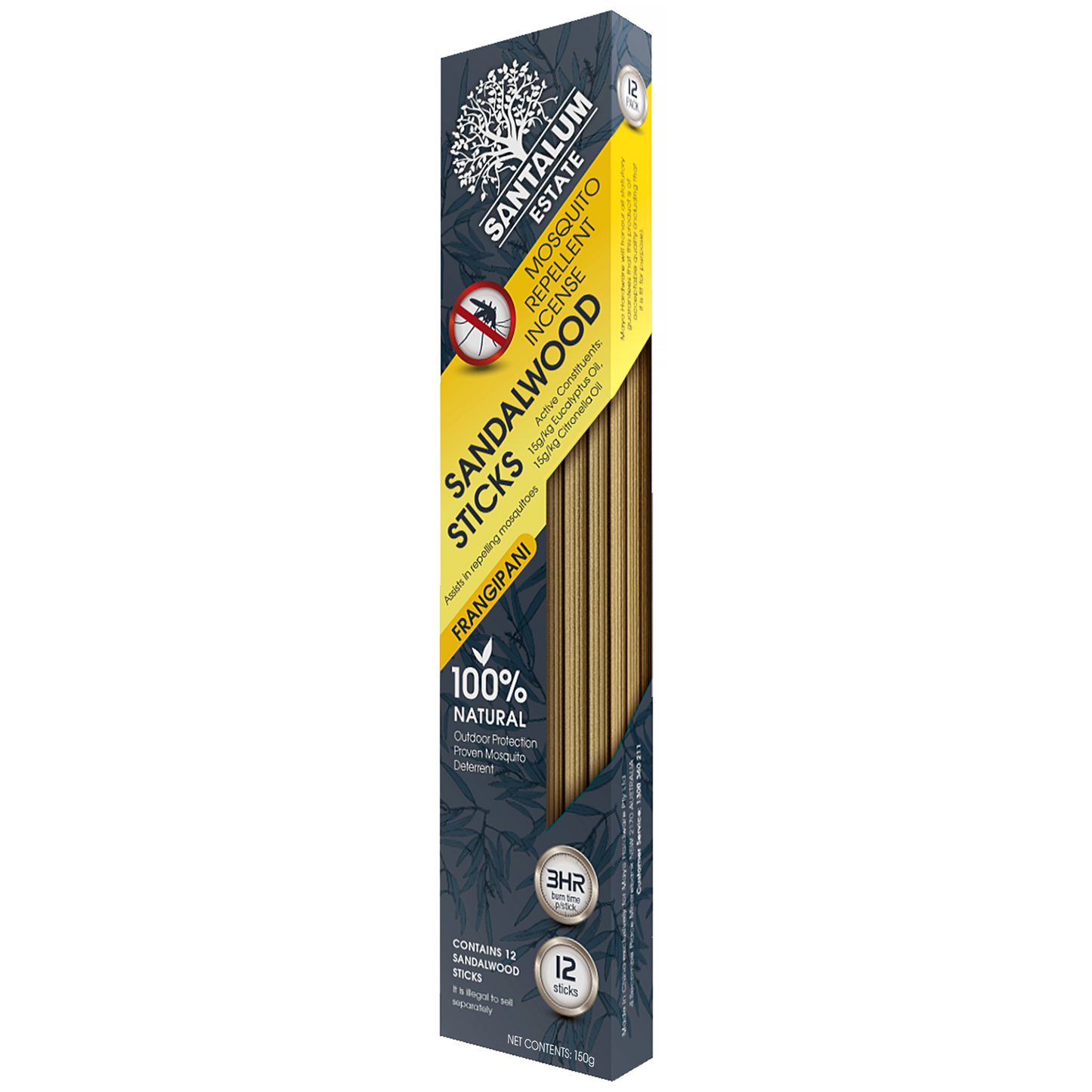 Santalum Frangipani Incense - 12 Pack