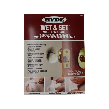 Hyde Wet and Set Plaster Repair Patch - 127 x 381mm - Cotton Fiber - Quick Set