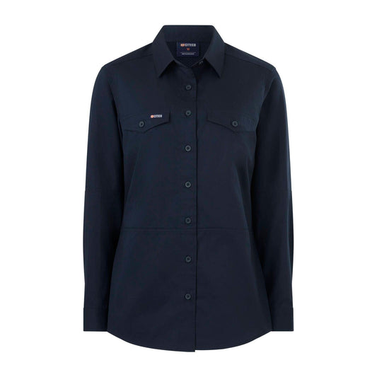 Citeco Womens Long Sleeve Shirt - Size 12 - Navy