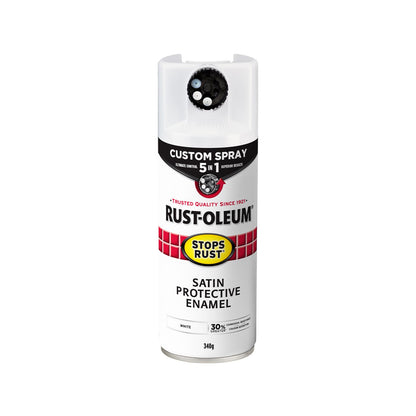 Rust Oleum Spray Paint - 340g - White Satin - 5 in 1