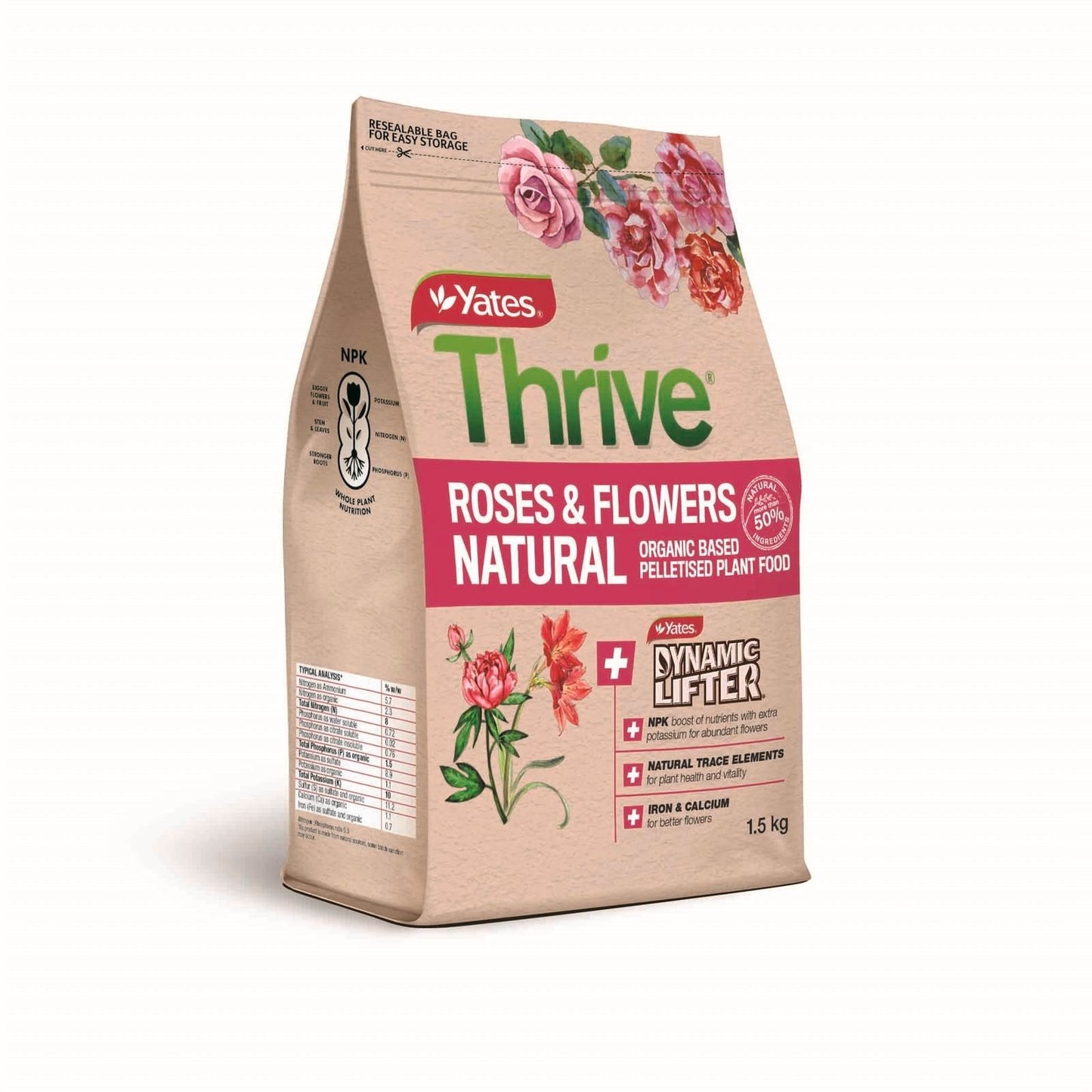 Yates Thrive Natural Roses and Flowers - 1.5kg