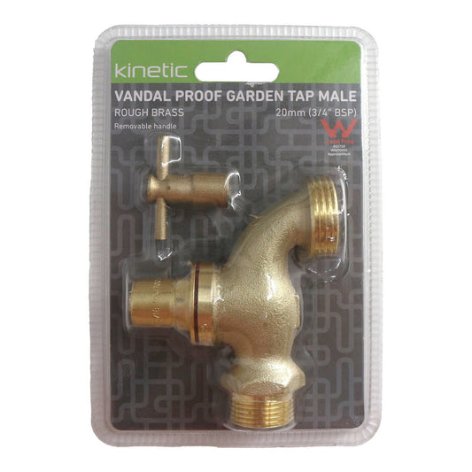 Kinetic Brass Male Vandal Proof Garden Tap - 20mm