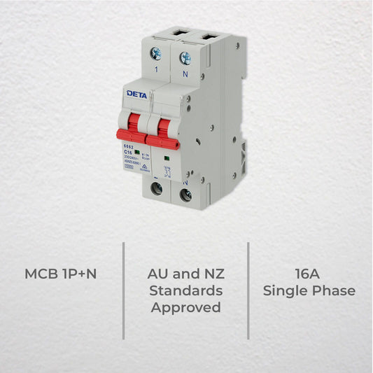 Deta Single Phase MCB - 16A - 1P NC Curve 10kA