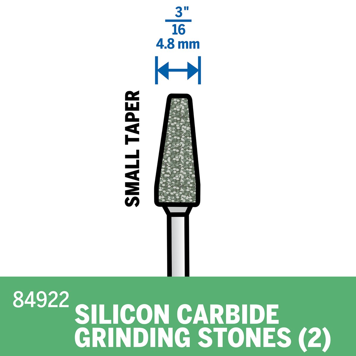 Dremel Silicon Carbide Grinding Stone 4.8mm 2 Pack Durable Accessory