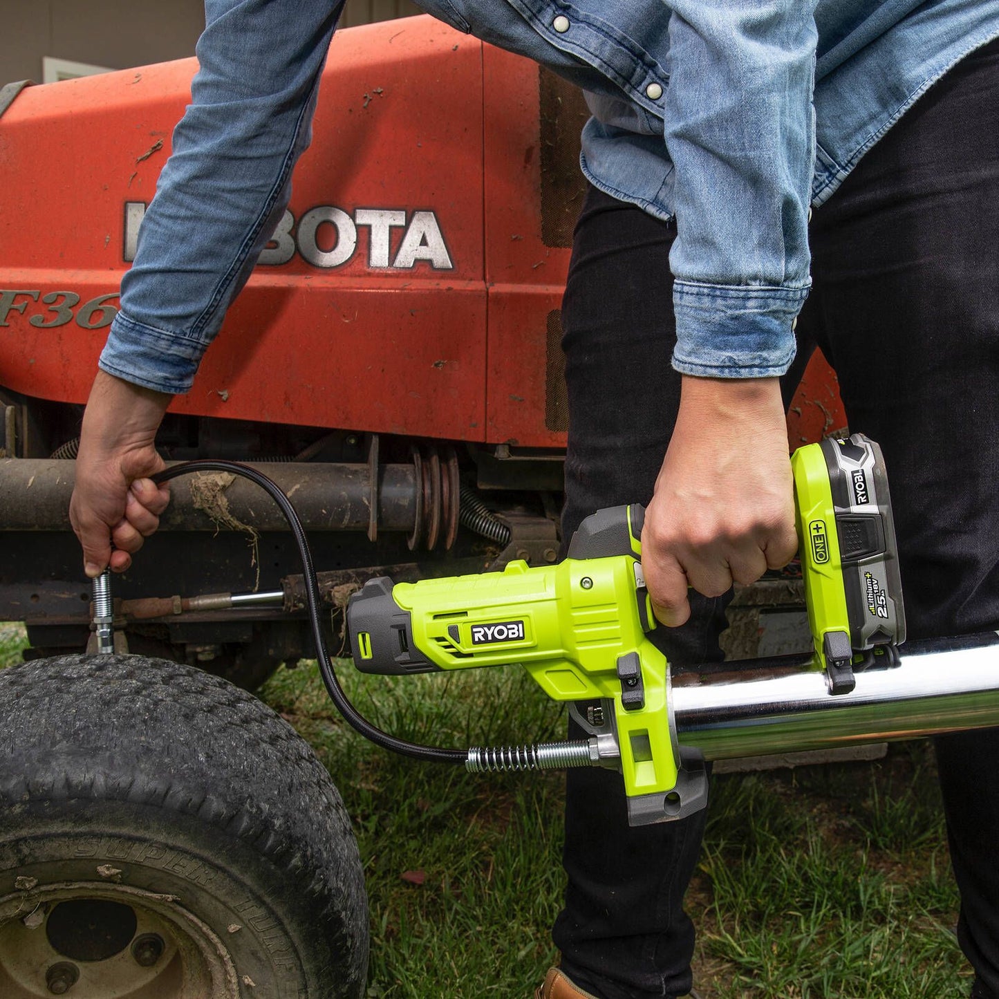 Ryobi Grease Gun - 76cm Hose - 10,000 PSI - Tool Only