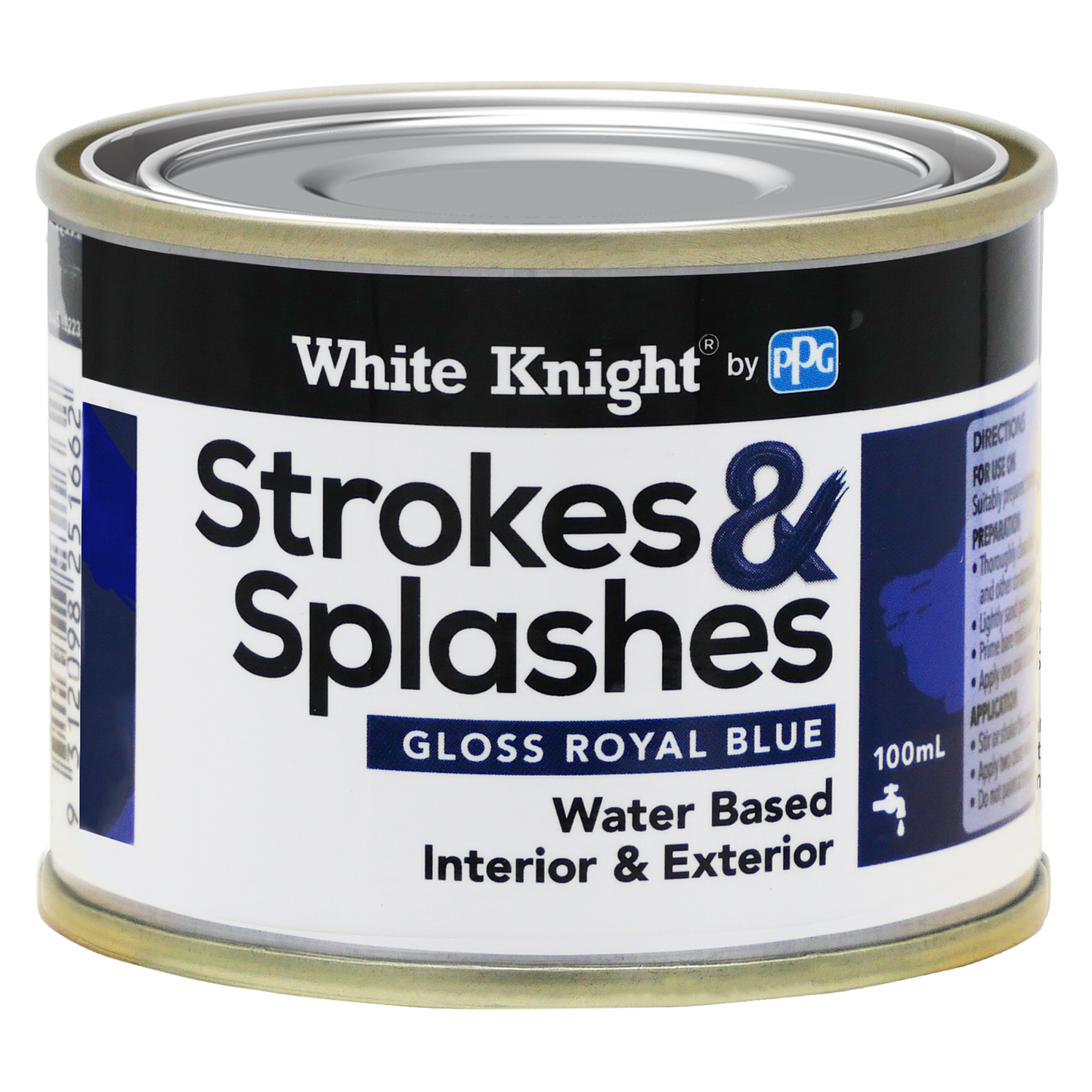 White Knight Royal Blue Strokes and Splashes Paint - 100ml