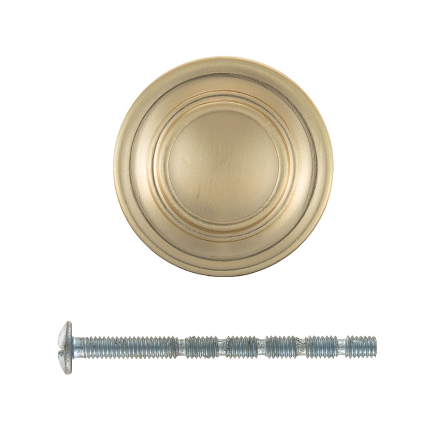 Taskmaster Round Cabinet Knob - 34mm - Brushed Brass