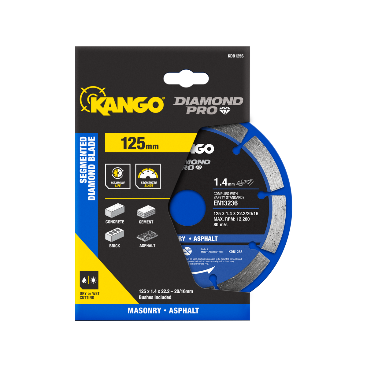 Kango Diamond Saw Blade - 125mm - Segmented - Dry Cutting